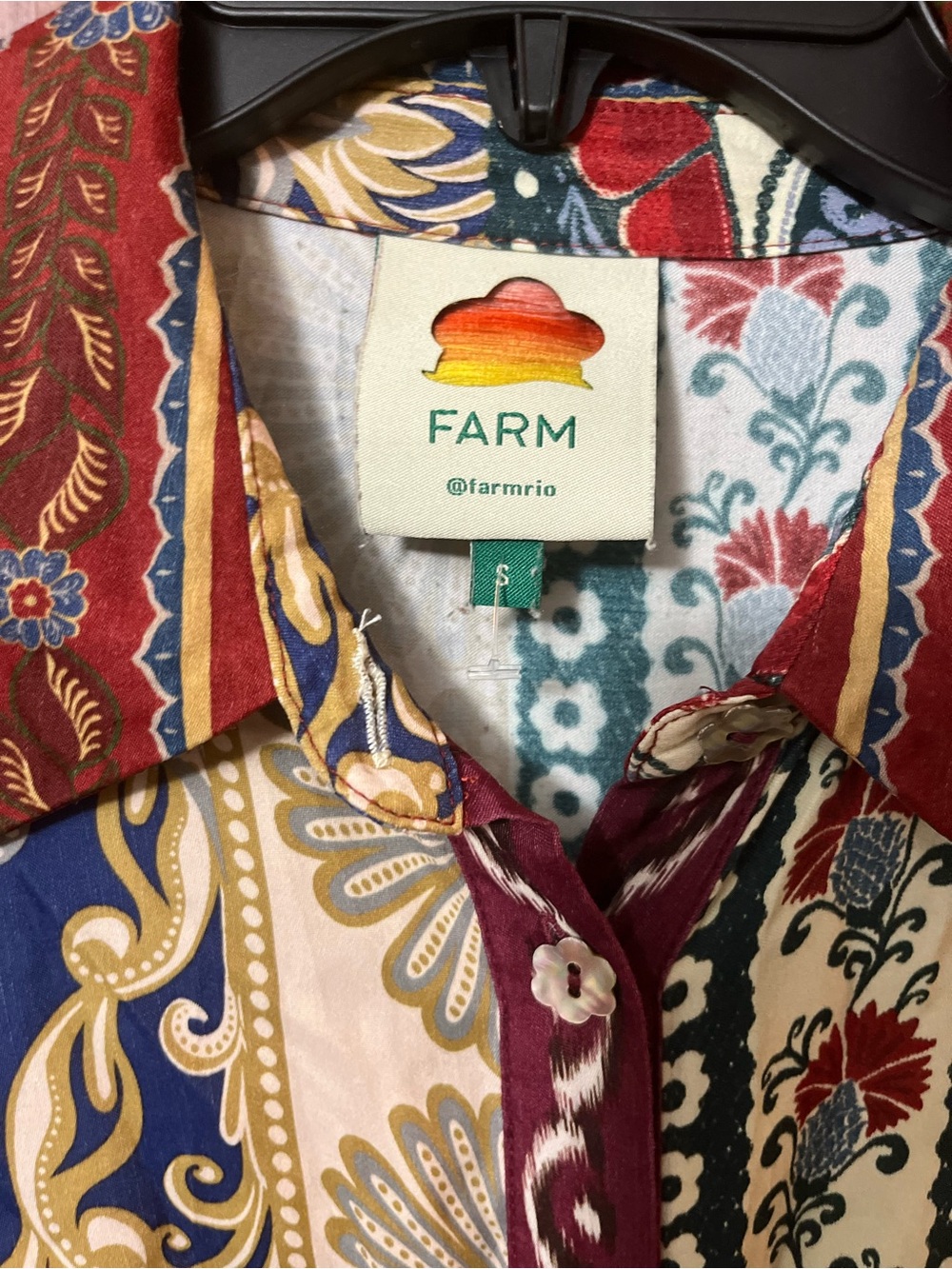 Farm Rio Navy Winter Mix Midi Dress - Picture 2 of 16
